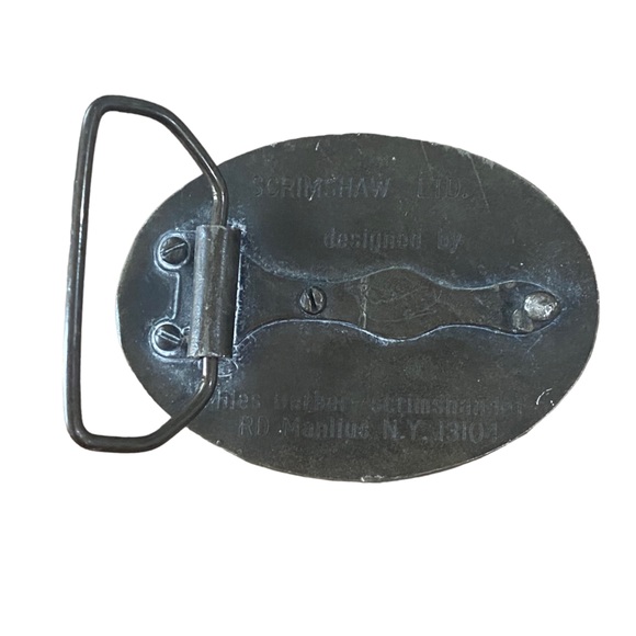 Vintage Scrimshaw Ltd. Whale Belt Buckle - Picture 3 of 5